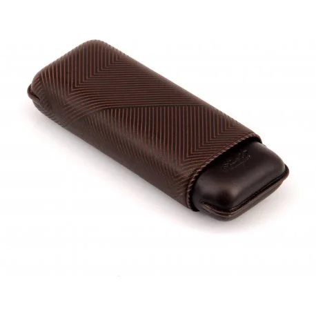 Davidoff Cigar Case XL-2 Brown Leather 'Leaf'