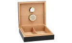 Cigar Humidor Black Surface with Cuban Flag photo 2