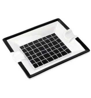 Porcelain Ashtray black and white Crocodile