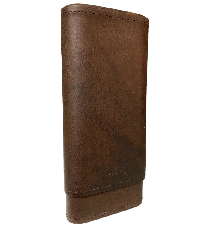 Big Ben Cigar Case for 5 Double Coronas Dark Brown