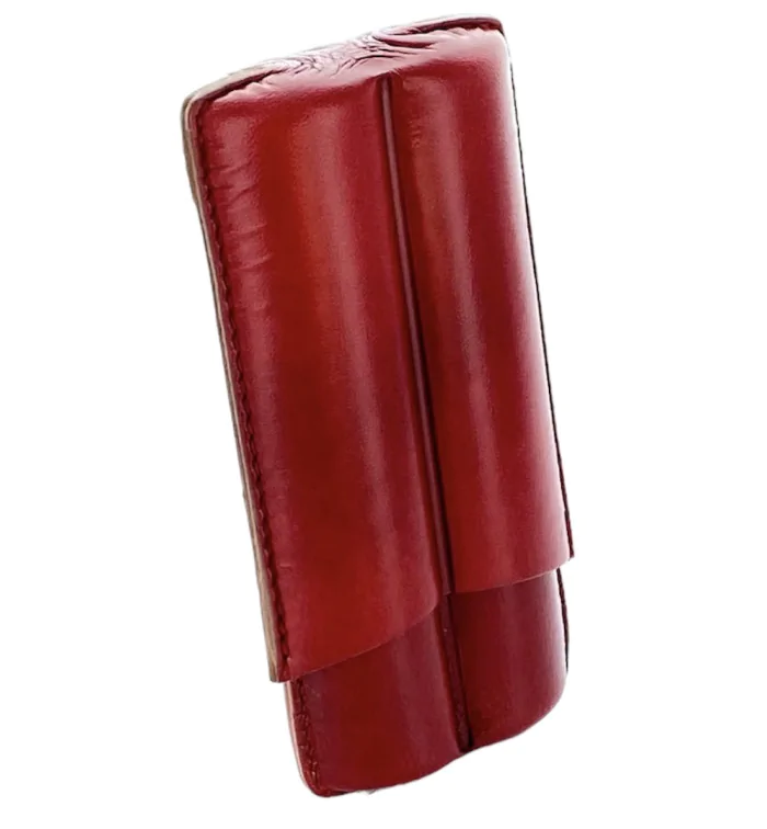 Lubinski Cigar Case Leather 2 Robusto red