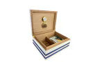 Cigar Humidor White with Cuban Flag 50-75 Cigars photo 5