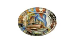 Cigar ashtray glass oval with Cuba design 2 holders photo 2