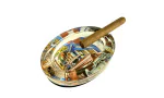 Cigar ashtray glass oval with Cuba design 2 holders photo 3