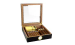 BigSmoke Humidor black with glas lid photo 3