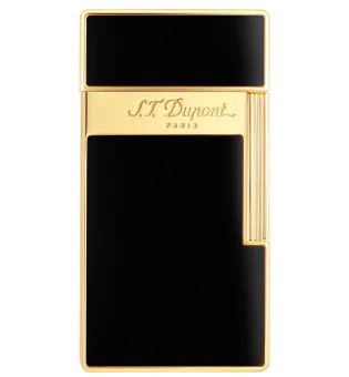 S.T. Dupont Biggy Lighter Black Lacquer Golden 025002