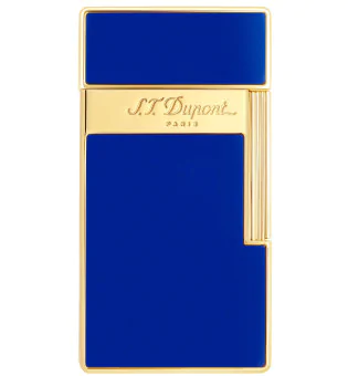 S.T. Dupont Biggy Lighter Blue Lacquer Golden 025005