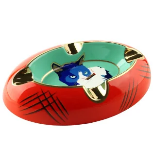 Siglo Ashtray Cat blue/red