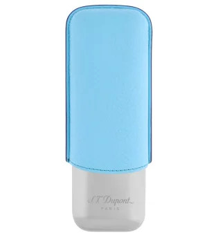 S.T. Dupont Cigar Case for 2 Cigars Turquoise Chrome 183264