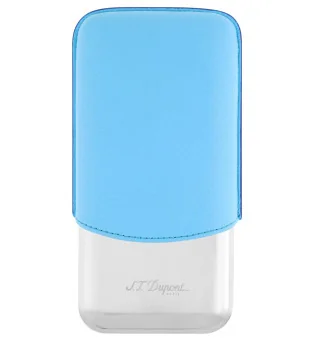 S.T. Dupont Cigar Case for 3 Cigars Turquoise Chrome 183364