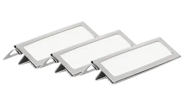 adorini Label Clips Metal silver pack of 3