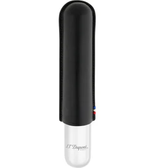S.T. Dupont cigar case for 1 cigar black/chrome 183160