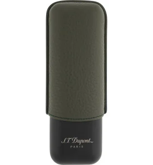S.T. Dupont Cigar Case for 2 Cigars Kaki Matte Black 183249