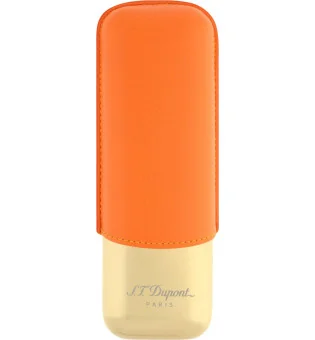 S.T. Dupont Cigar Case for 2 Cigars Orange/Golden 183256