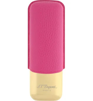 S.T. Dupont Cigar Case for 2 Cigars Pink/Golden 183245