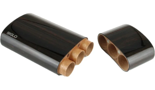 Siglo wooden case ebony Corona for 3 cigars