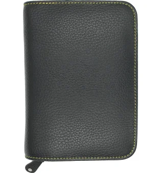 adorini Cigar Bag  Real Leather Yellow Topstitching