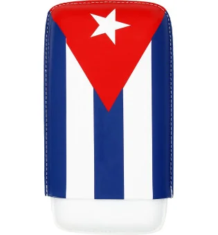 Cigar Case Cuban Flag for 3 Cigars
