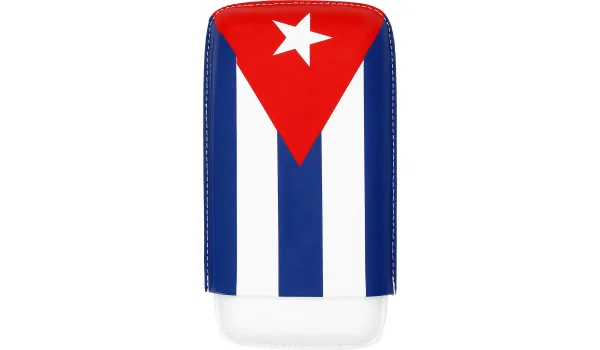 Cigar Case Cuban Flag for 3 Cigars