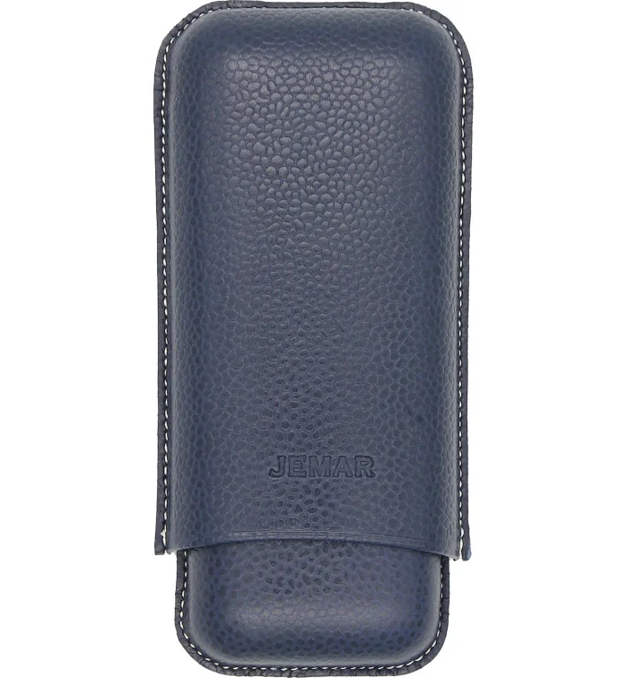 Jemar Leather Double Cigar Case Edge Beruga Blue 464/2