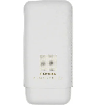 Cohiba Atmosphere Cigar Case Leather White and Gold