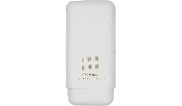Cohiba Atmosphere Cigar Case Leather White and Gold