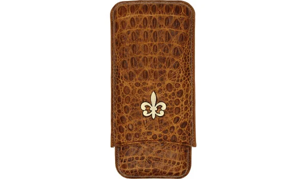Montecristo Fleur de Lis Cigar Case Leather Croco Brown 3 pcs.