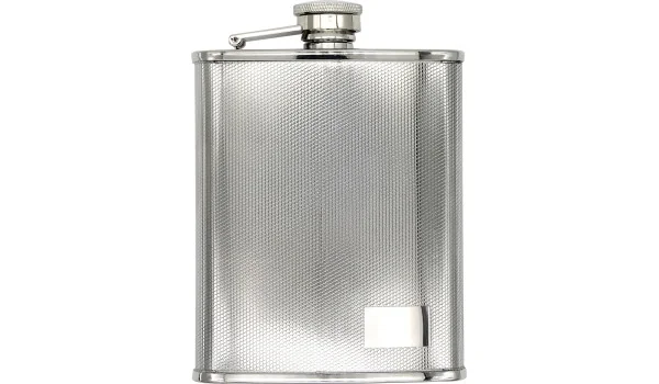 Flask silver with checkered pattern