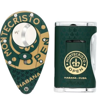 Xikar Montecristo Open Cigar Cutter and Lighter Set