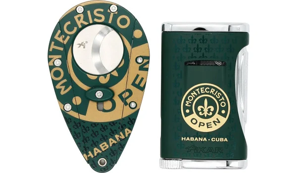 Xikar Montecristo Open Cigar Cutter and Lighter Set